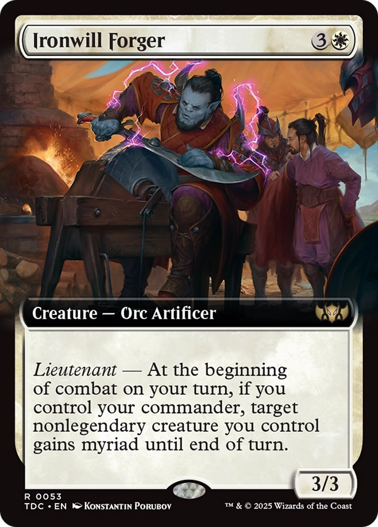 Ironwill Forger (Extended Art) (TDC-053)  - Commander: Tarkir: Dragonstorm: (Extended Art)