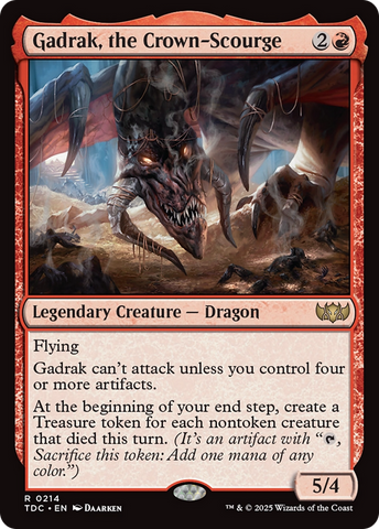Gadrak, the Crown-Scourge (TDC-214) - Commander: Tarkir: Dragonstorm