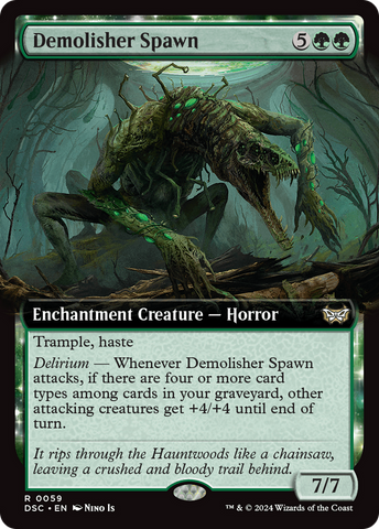 Demolisher Spawn (Extended Art) (DSC-059)  - Duskmourn: House of Horror Commander: (Extended Art, enchantment)