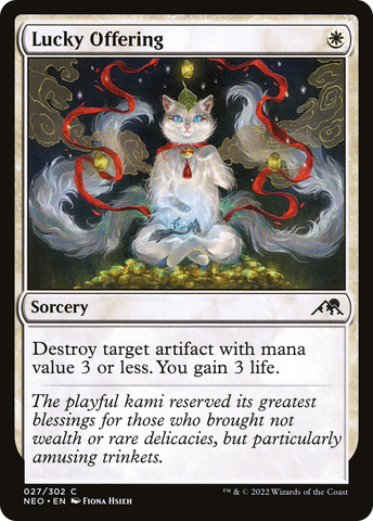 Lucky Offering (NEO-027)  Foil - Kamigawa: Neon Dynasty