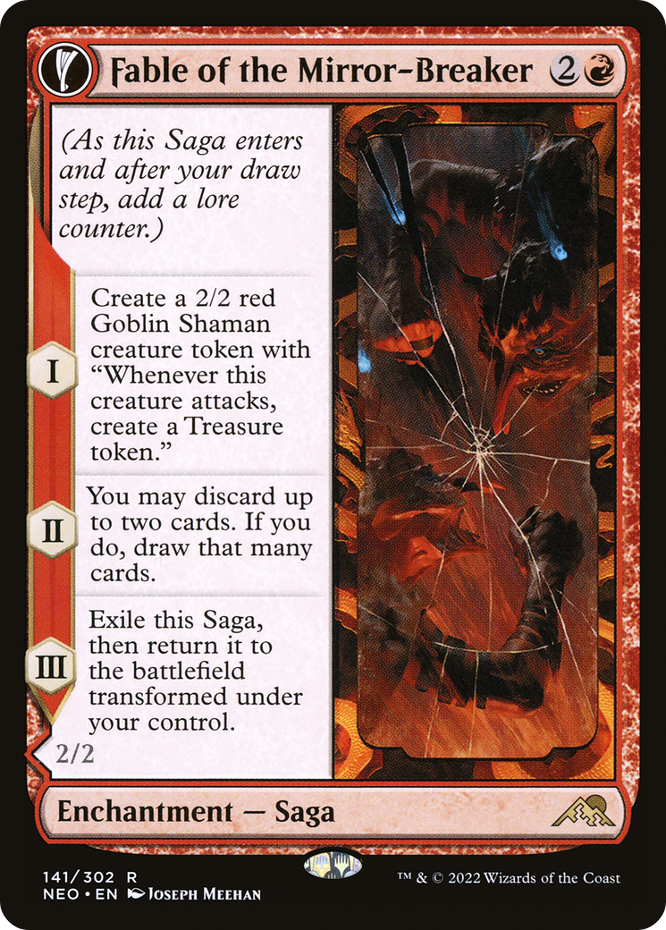 Fable of the Mirror-Breaker (NEO-141) - Kamigawa: Neon Dynasty: (fandfc, enchantment) Foil