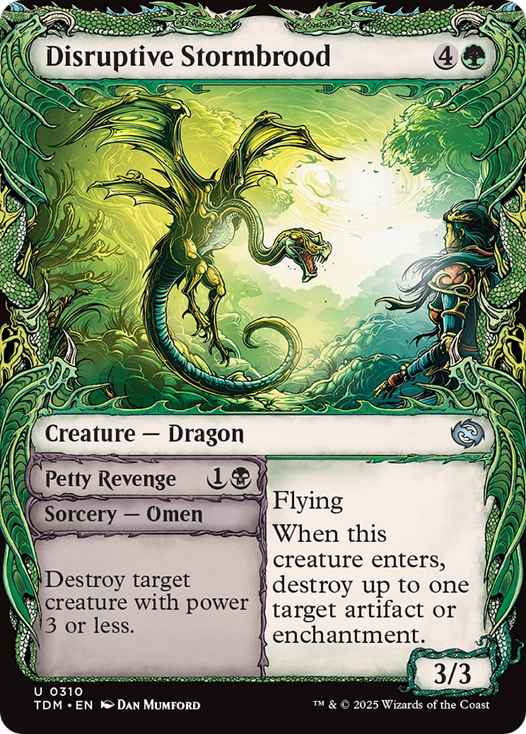 Disruptive Stormbrood // Petty Revenge (TDM-310) - Tarkir: Dragonstorm: (Showcase) Foil
