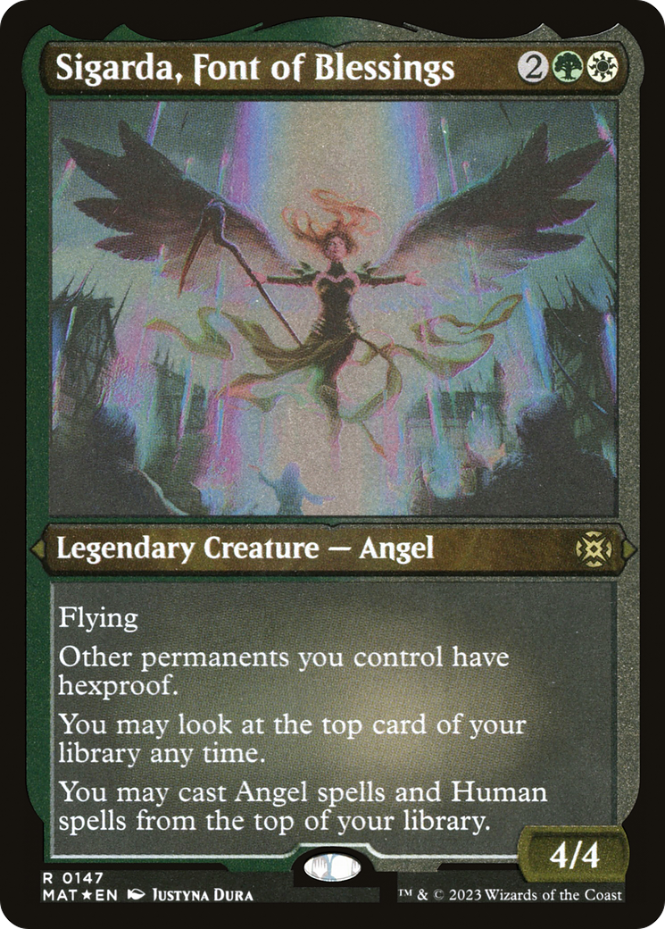 Sigarda, Font of Blessings (MAT-147)  Etched Foil - March of the Machine: The Aftermath