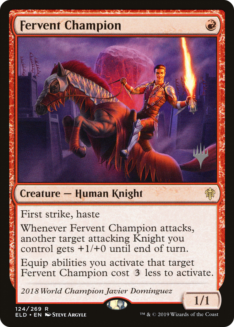 Fervent Champion (PPELD-124P) - Throne of Eldraine Promos Foil