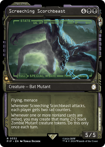 Screeching Scorchbeast (Showcase) (PIP-332) - Fallout: (Showcase) Foil