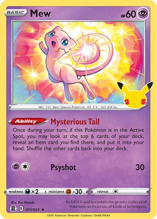 Mew 011/025  - Holofoil Celebrations - Holo Rare