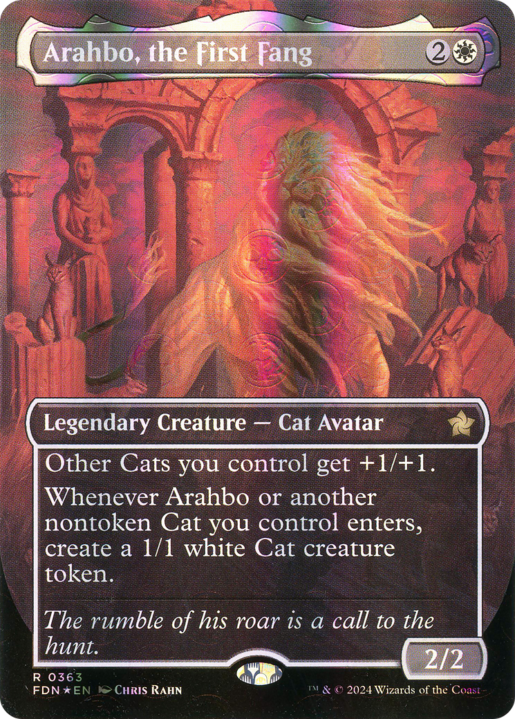 Arahbo, the First Fang (Borderless) (Mana Foil) (FDN-363)  Foil - Foundations