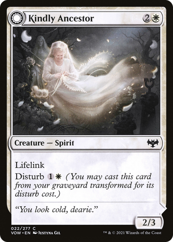 Kindly Ancestor (VOW-022)  Foil - Innistrad: Crimson Vow: (Double Faced Transform)