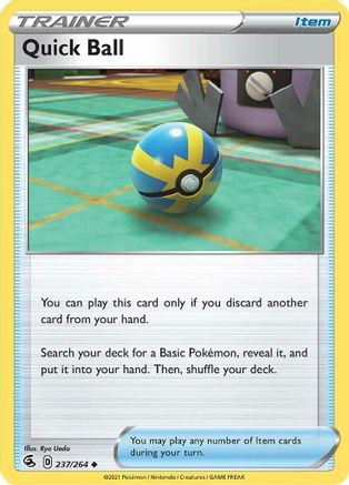 Quick Ball 237/264  - Reverse Holofoil SWSH08 Fusion Strike - Uncommon