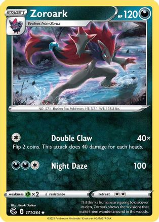 Zoroark 171/264  - Reverse Holofoil SWSH08 Fusion Strike - Uncommon