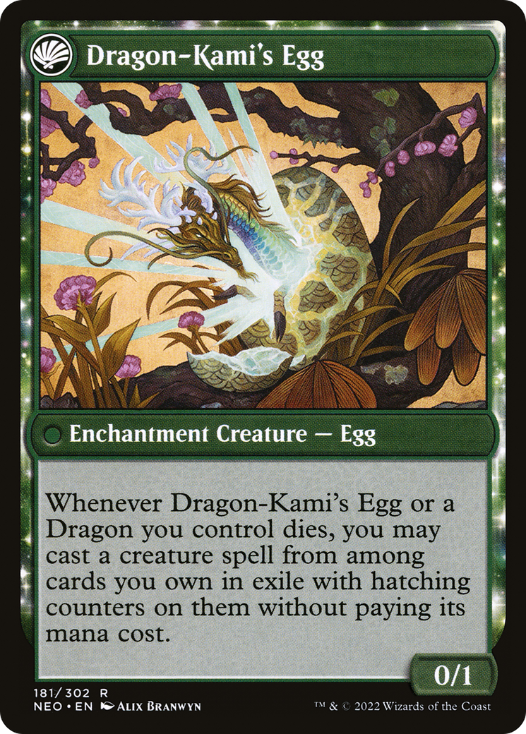 The Dragon-Kami Reborn (NEO-181)  Foil - Kamigawa: Neon Dynasty: (fandfc, enchantment)