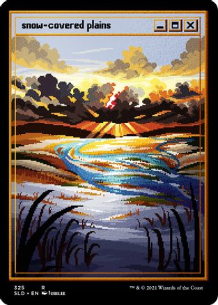 Snow-Covered Plains (PixelSnowLands.jpg) (Foil Etched) (SLD-325)  Foil - Secret Lair Drop Series