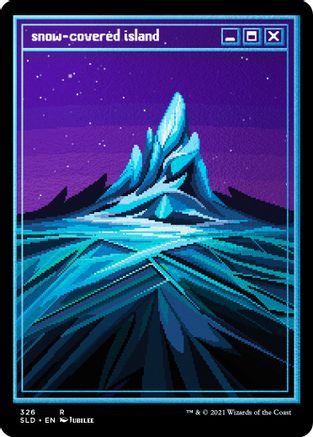 Snow-Covered Island (PixelSnowLands.jpg) (Foil Etched) (SLD-326)  Foil - Secret Lair Drop Series