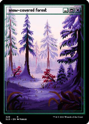 Snow-Covered Forest (PixelSnowLands.jpg) (Foil Etched) (SLD-329)  Foil - Secret Lair Drop Series