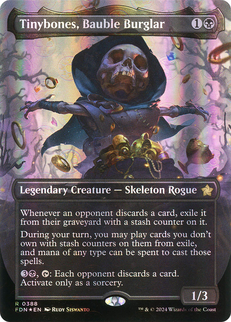 Tinybones, Bauble Burglar (Borderless) (Mana Foil) (FDN-388)  Foil - Foundations