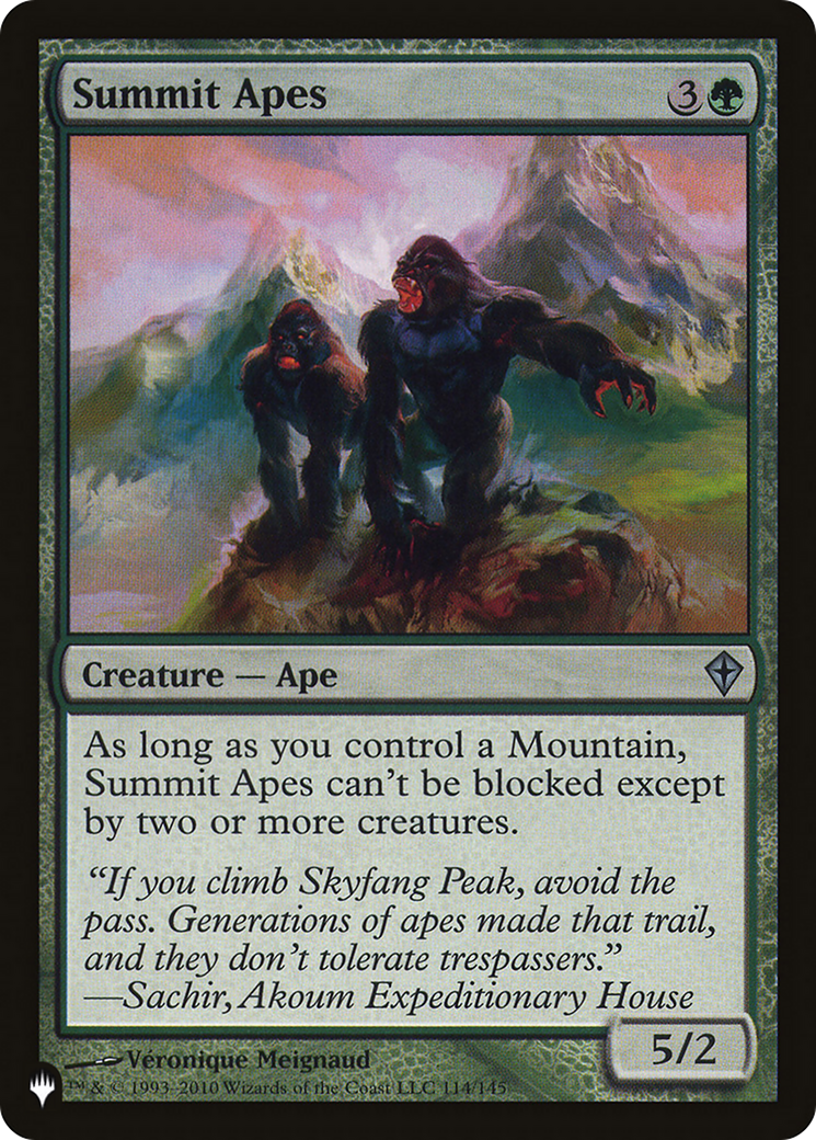 Summit Apes (LIST-WWK-114)  - The List