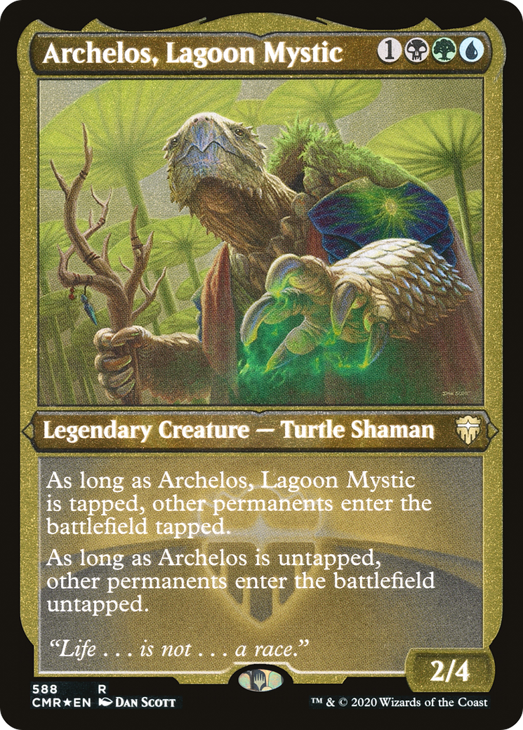 Archelos, Lagoon Mystic (Foil Etched) (CMR-588)  Foil - Commander Legends