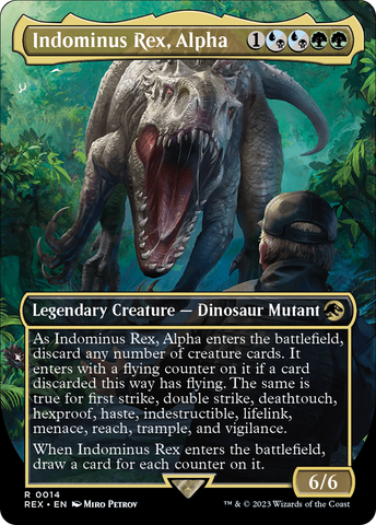 Indominus Rex, Alpha (Borderless) (REX-014)  Foil - Jurassic World Collection