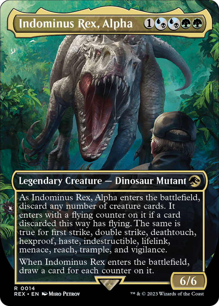 Indominus Rex, Alpha (Borderless) (REX-014) - Jurassic World Collection (Borderless) Foil