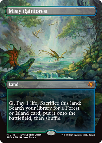 Misty Rainforest (Borderless) (Dragonscale Foil) (SPG-116)  Foil - Special Guests