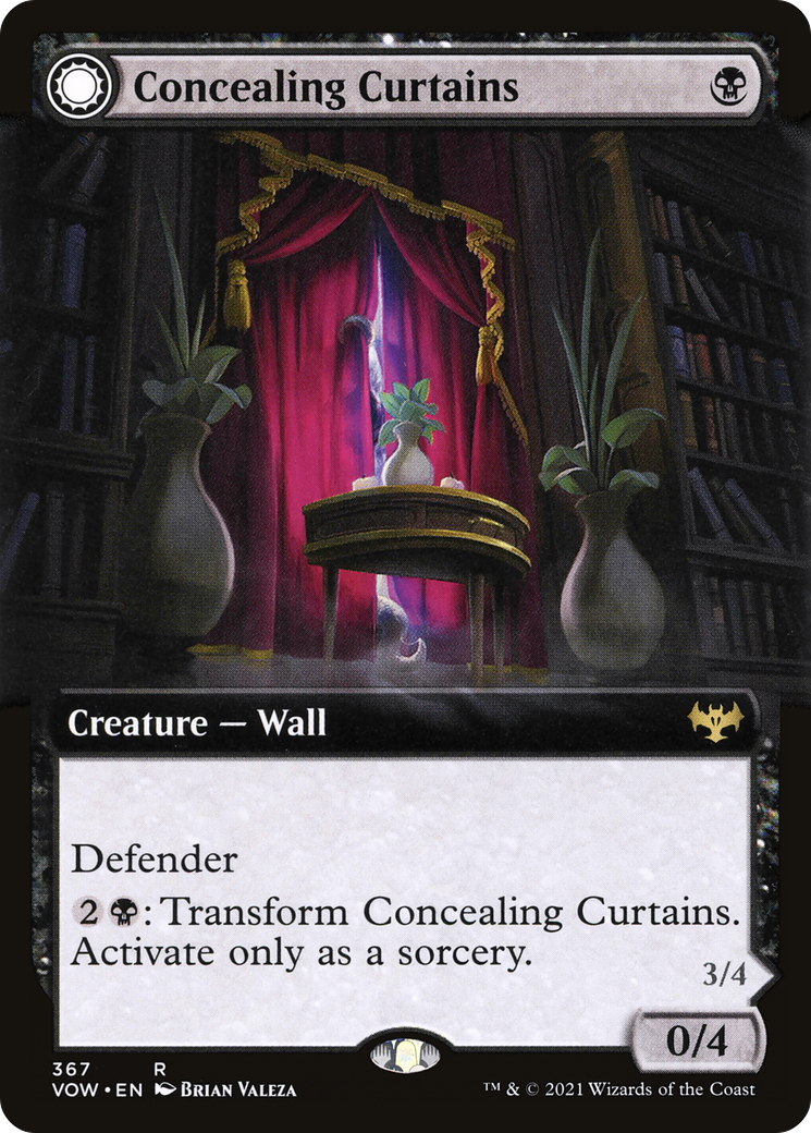 Concealing Curtains (Extended Art) (VOW-367)  - Innistrad: Crimson Vow: (Extended Art, Double Faced Transform)