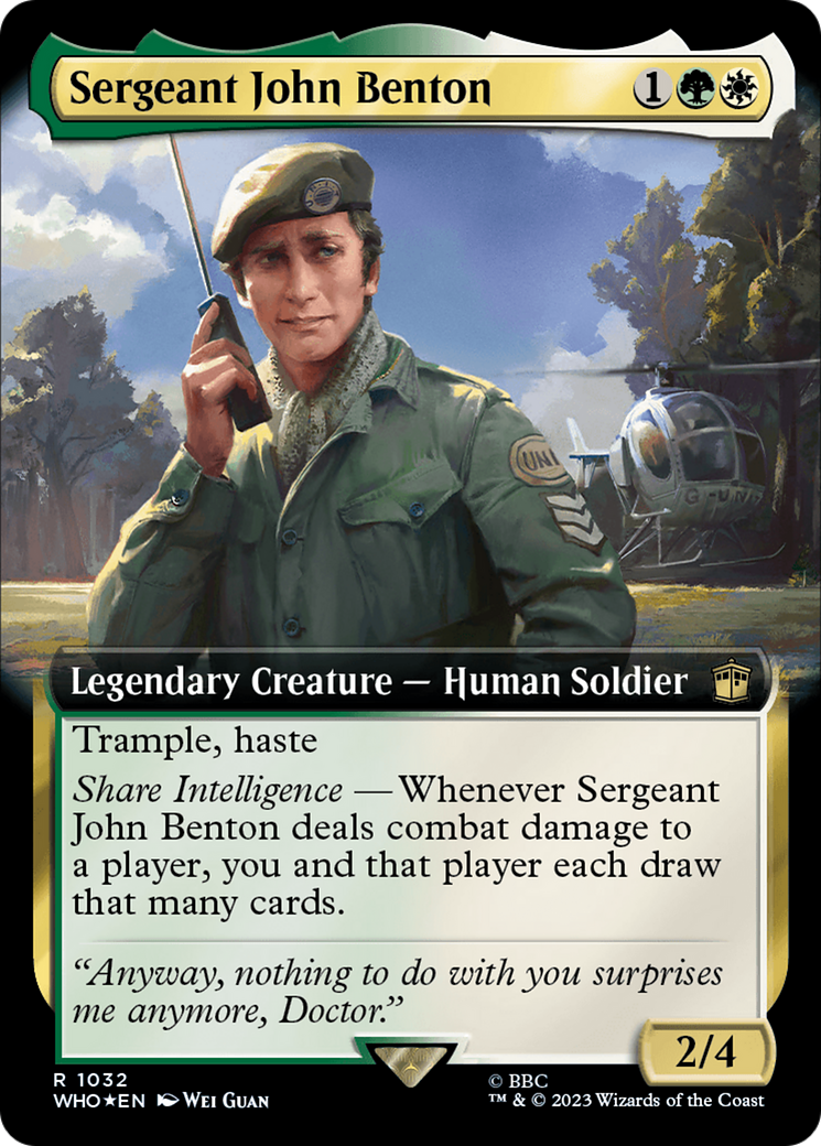 Sergeant John Benton (Extended Art) (Surge Foil) (WHO-1032)  Foil - Doctor Who: (Extended Art)