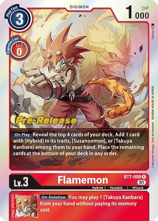 Flamemon (BT7-008) - Next Adventure Pre-Release Cards Foil