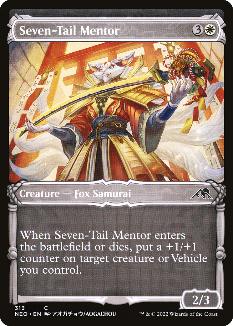 Seven-Tail Mentor (Showcase) (NEO-313)  - Kamigawa: Neon Dynasty: (Showcase)