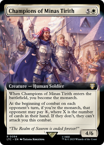Champions of Minas Tirith (Extended Art) (LTC-094)  Foil - Tales of Middle-earth Commander: (Extended Art)