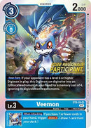Veemon (2022 Championship Online Regional) [Online Participant] (ST8-04) - Starter Deck 08: Ulforce Veedramon Foil