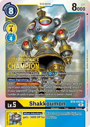 Shakkoumon (2022 Championship Offline Regional) [Online Champion] (BT8-042) - New Awakening Foil