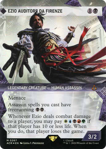 Ezio Auditore da Firenze (Showcase) (Textured Foil) (ACR-267)  Foil - Assassin's Creed: (Showcase) (Borderless)