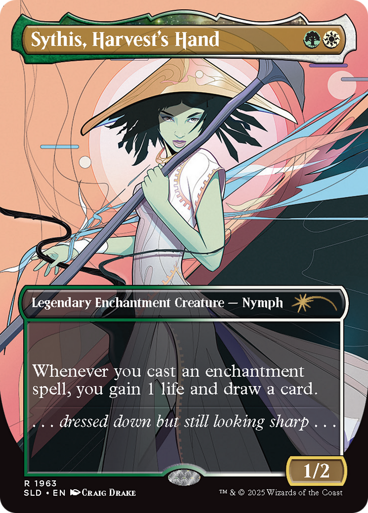 Sythis, Harvest's Hand (Rainbow Foil) (SLD-1963)  Foil - Secret Lair Drop: (enchantment) (Borderless)