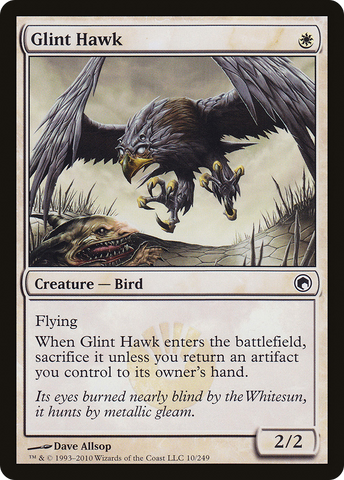 Glint Hawk (SOM-010)  - Scars of Mirrodin