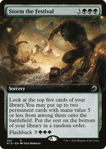 Storm the Festival (Extended Art) (MID-364)  - Innistrad: Midnight Hunt: (Extended Art)