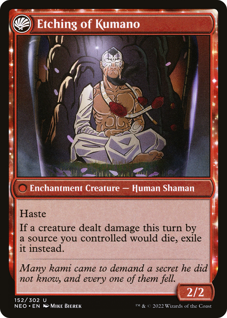 Kumano Faces Kakkazan (NEO-152)  - Kamigawa: Neon Dynasty: (fandfc, enchantment)