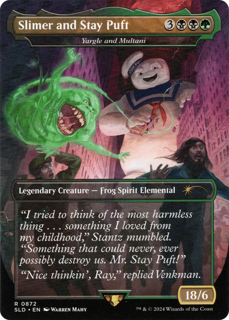 Slimer and Stay Puft - Yargle and Multani (Rainbow Foil) (SLD-872)  Foil - Secret Lair Drop / Slimer and Stay Puft (Borderless)