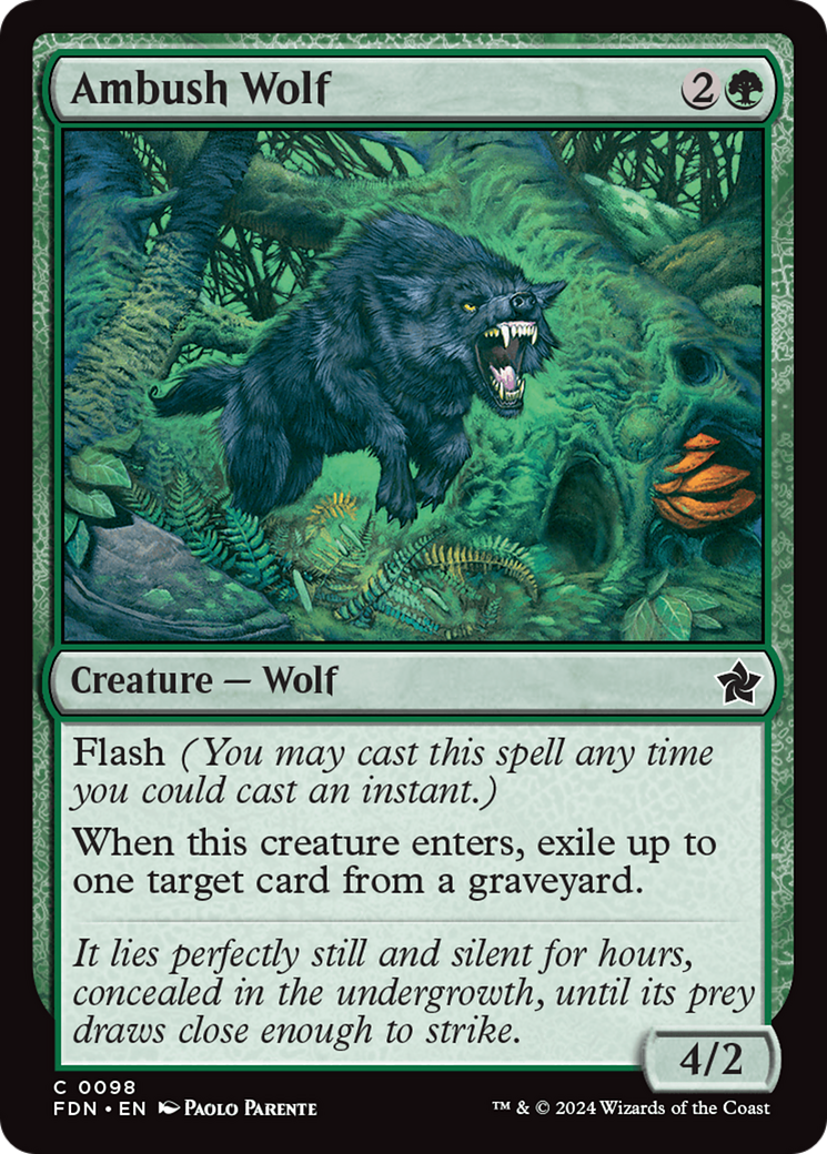 Ambush Wolf (FDN-098)  Foil - Foundations