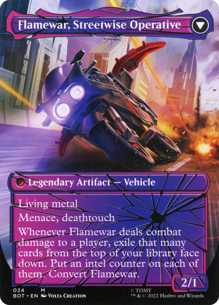 Flamewar, Brash Veteran (Shattered Glass) (BOT-024)  - Transformers: (shatteredglass, convertdfc) (Borderless)
