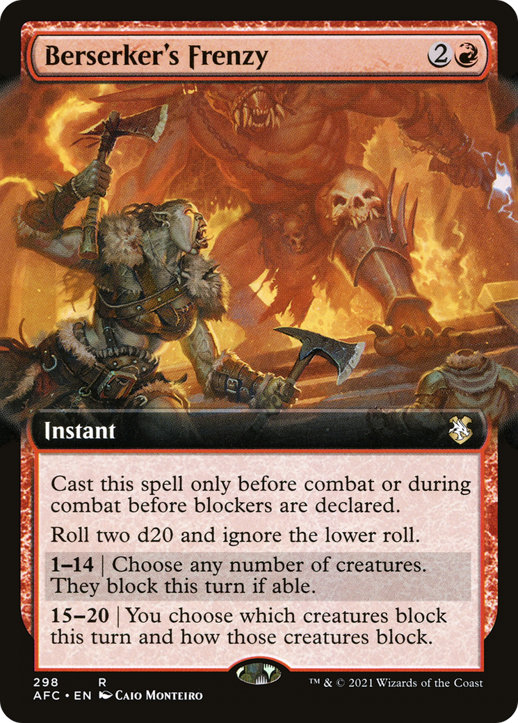 Berserker's Frenzy (Extended Art) (AFC-298) - Adventures in the Forgotten Realms Commander