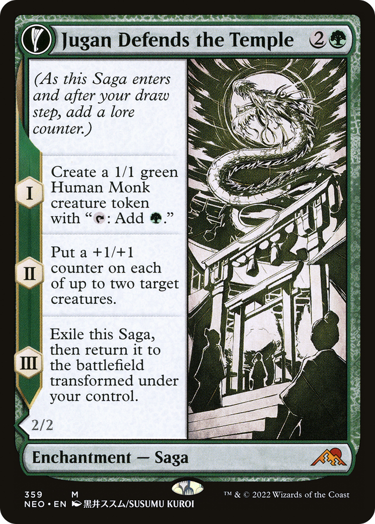 Jugan Defends the Temple (Showcase) (NEO-359) - Kamigawa: Neon Dynasty: (Showcase, fandfc) Foil