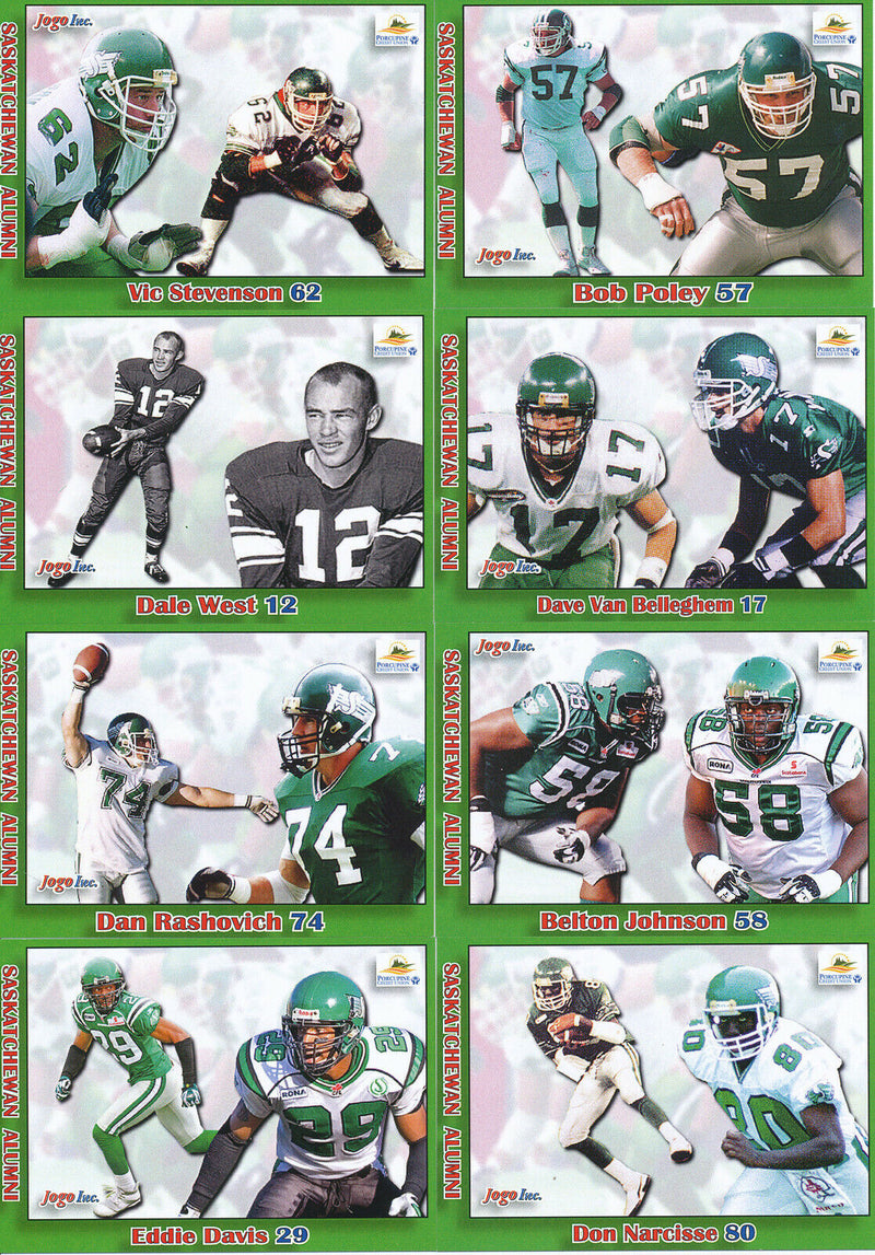 2013 Jogo CFL Alumni Association Saskatchewan Roughriders Set of 26 Cards