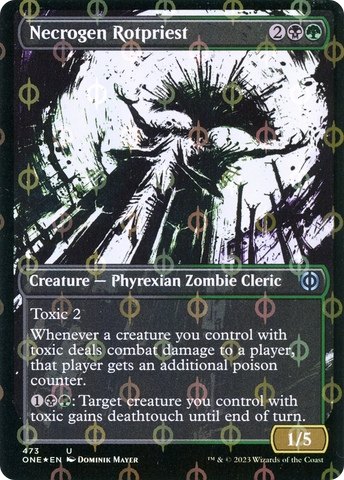 Necrogen Rotpriest (Showcase) (Step-and-Compleat Foil) (ONE-473)  Foil - Phyrexia: All Will Be One: (Showcase)