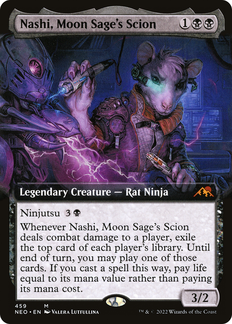Nashi, Moon Sage's Scion (Extended Art) (NEO-459) - Kamigawa: Neon Dynasty: (Extended Art) Foil