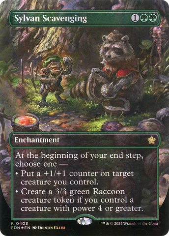 Sylvan Scavenging (FDN-403) - Foundations: (enchantment) (Borderless) Foil