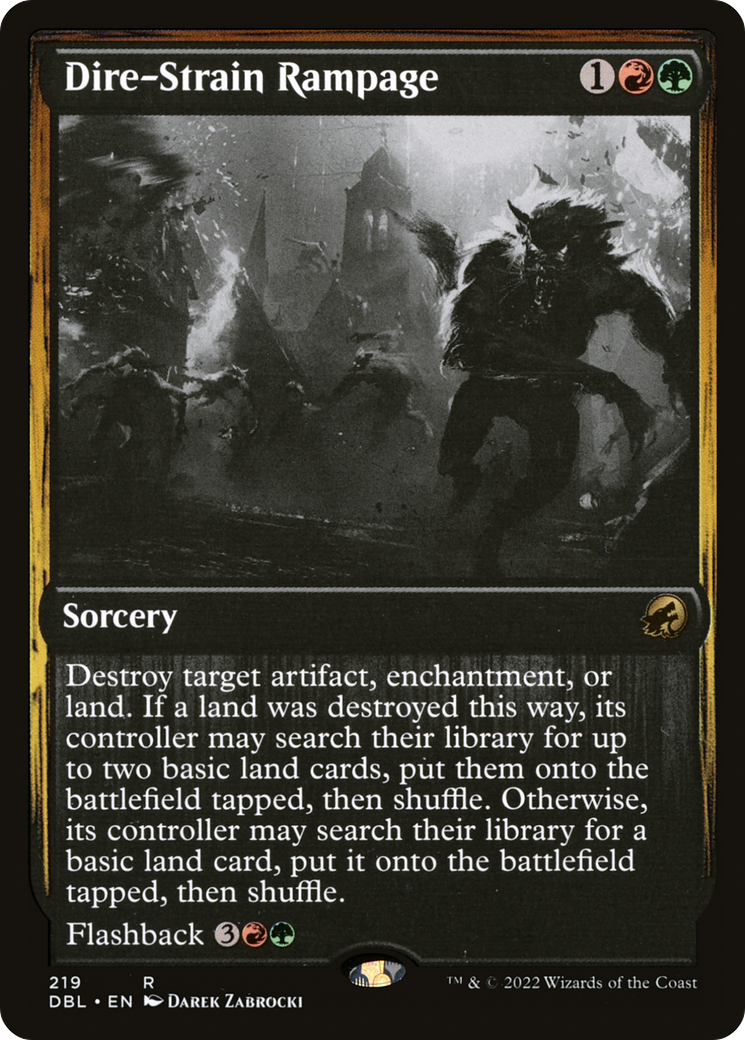 Dire-Strain Rampage (DBL-219)  Foil - Innistrad: Double Feature