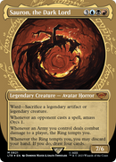 Sauron, the Dark Lord (Showcase) (Surge Foil) (LTR-821)  Foil - The Lord of the Rings: Tales of Middle-earth: (Showcase) (Borderless)