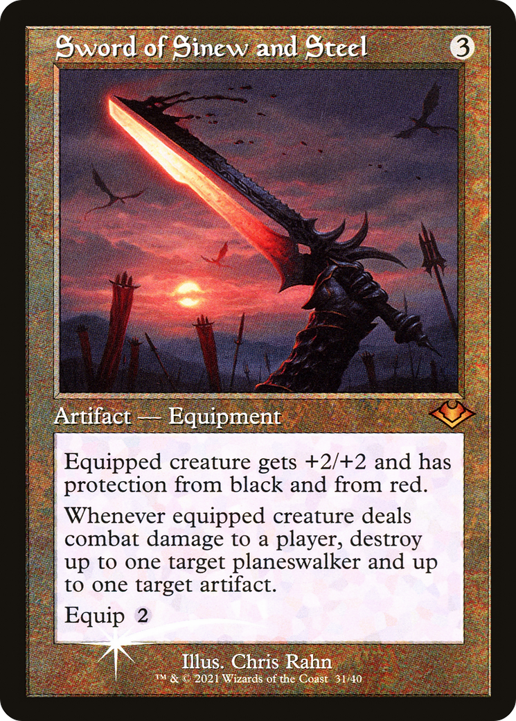 Sword of Sinew and Steel (Retro Frame) (MH1-031)  Foil - Modern Horizons 1 Timeshifts