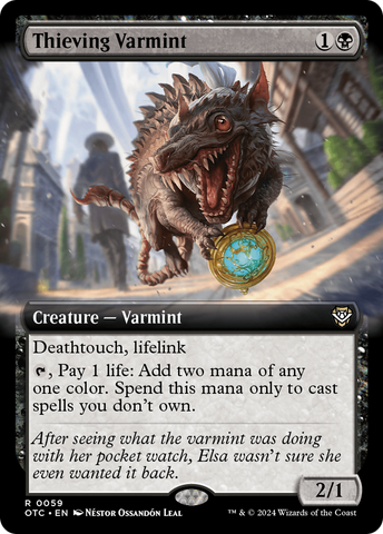 Thieving Varmint (Extended Art) (OTC-059)  - Outlaws of Thunder Junction Commander: (Extended Art)
