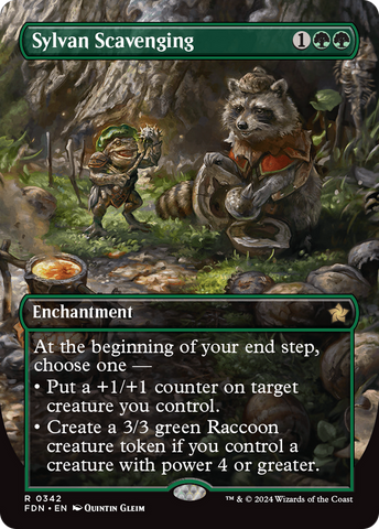 Sylvan Scavenging (FDN-342) - Foundations: (enchantment) (Borderless) Foil